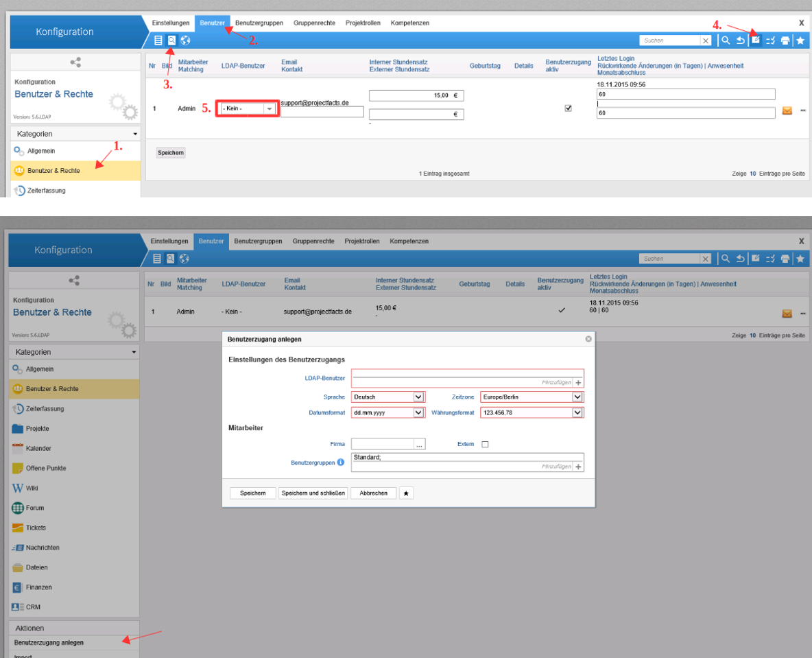 Dialog for assigning LDAP users to teamspace users
