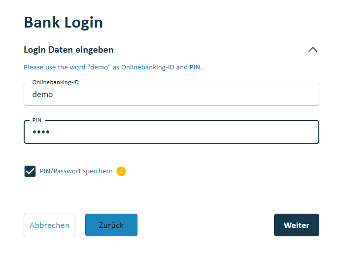 Enable storage of the PIN and TAN procedure for the automatic import