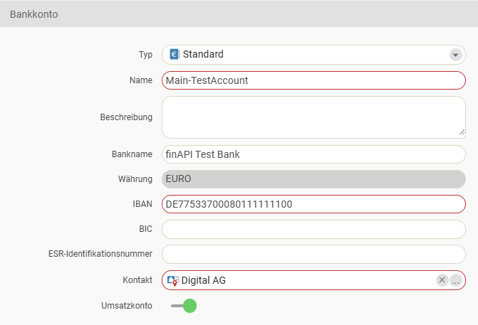 Link the online banking bank account with an existing local bank account