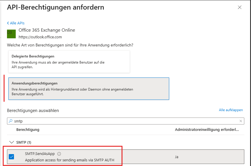 SMTP.SendAsApp permission in Office 365 Exchange Online