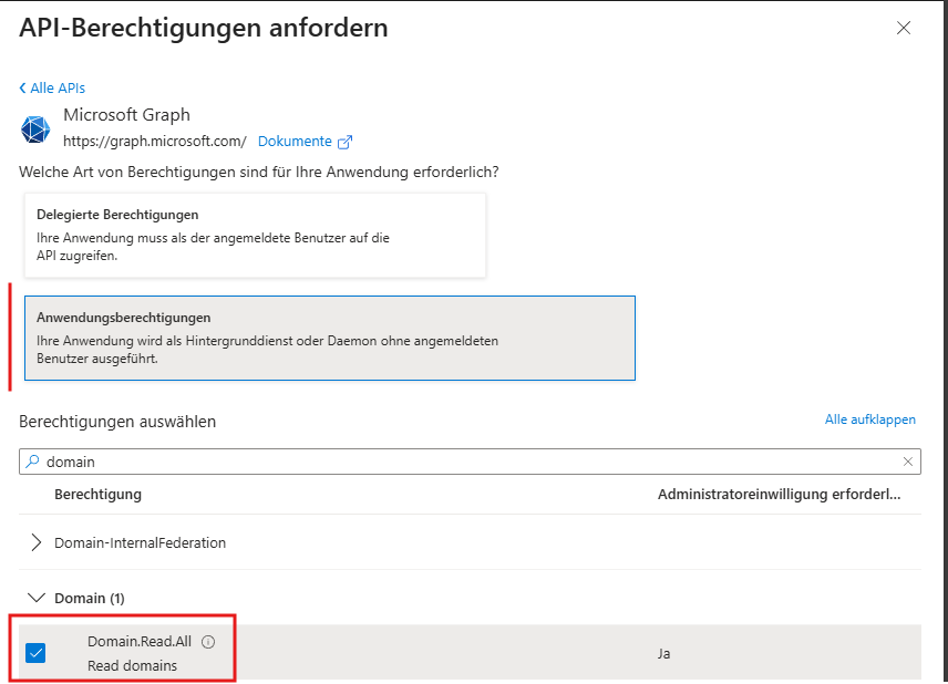 Domain.ReadAll permission in Microsoft Graph