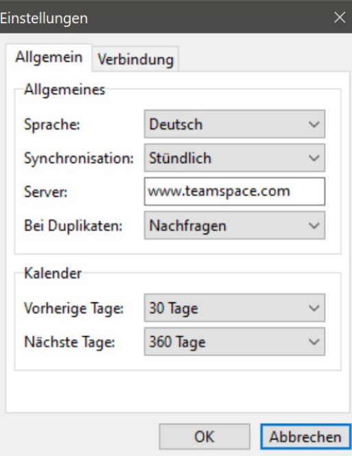 General settings – language, interval, period, proxy