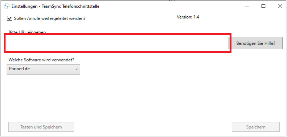 Desktop tool – paste URL and 'Test and save'